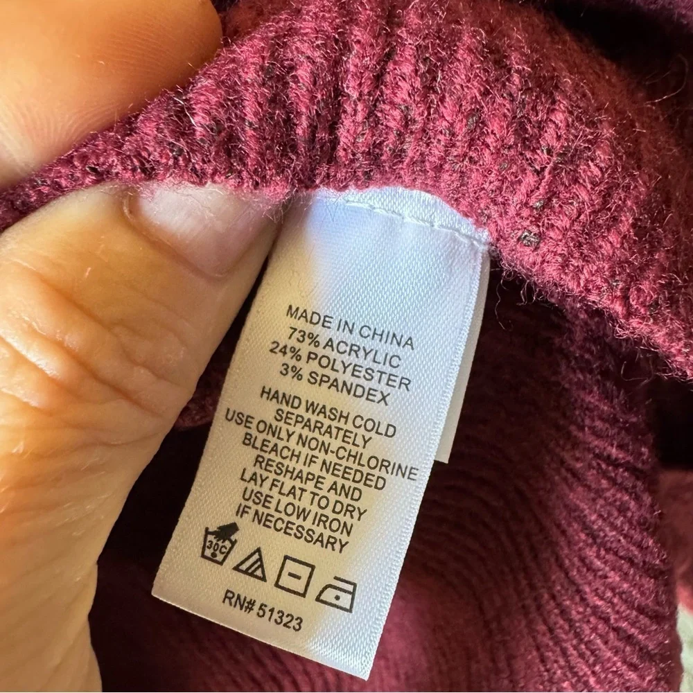 1 state maroon long sleeve sweater xl - Picture 4 of 6